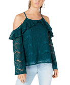 Ultra Flirt Lace Cold Shoulder Top Lake