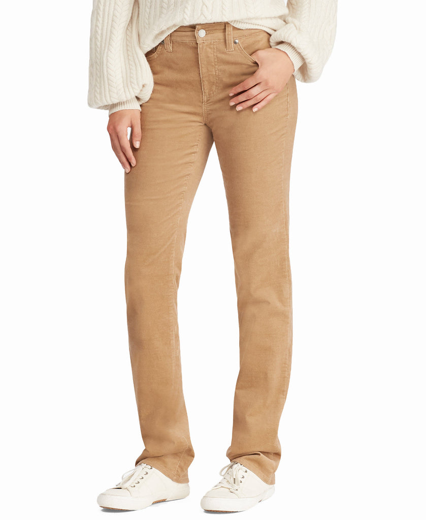 Lauren Ralph Lauren Women Petite Premier Straight Jeans Camel