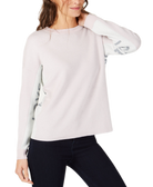 INC International Concepts Women Love Is All Varsity Stripe Sweater Lavender