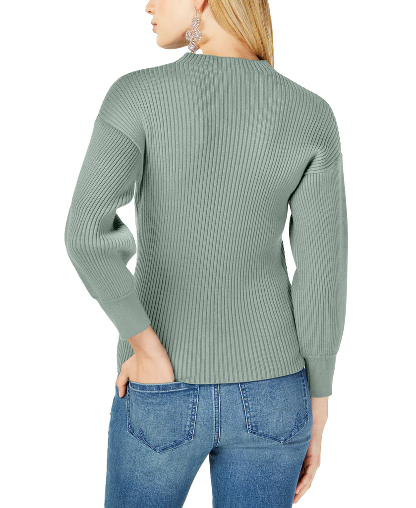 INC International Concepts Women Volume Sleeve Ribbed Sweater