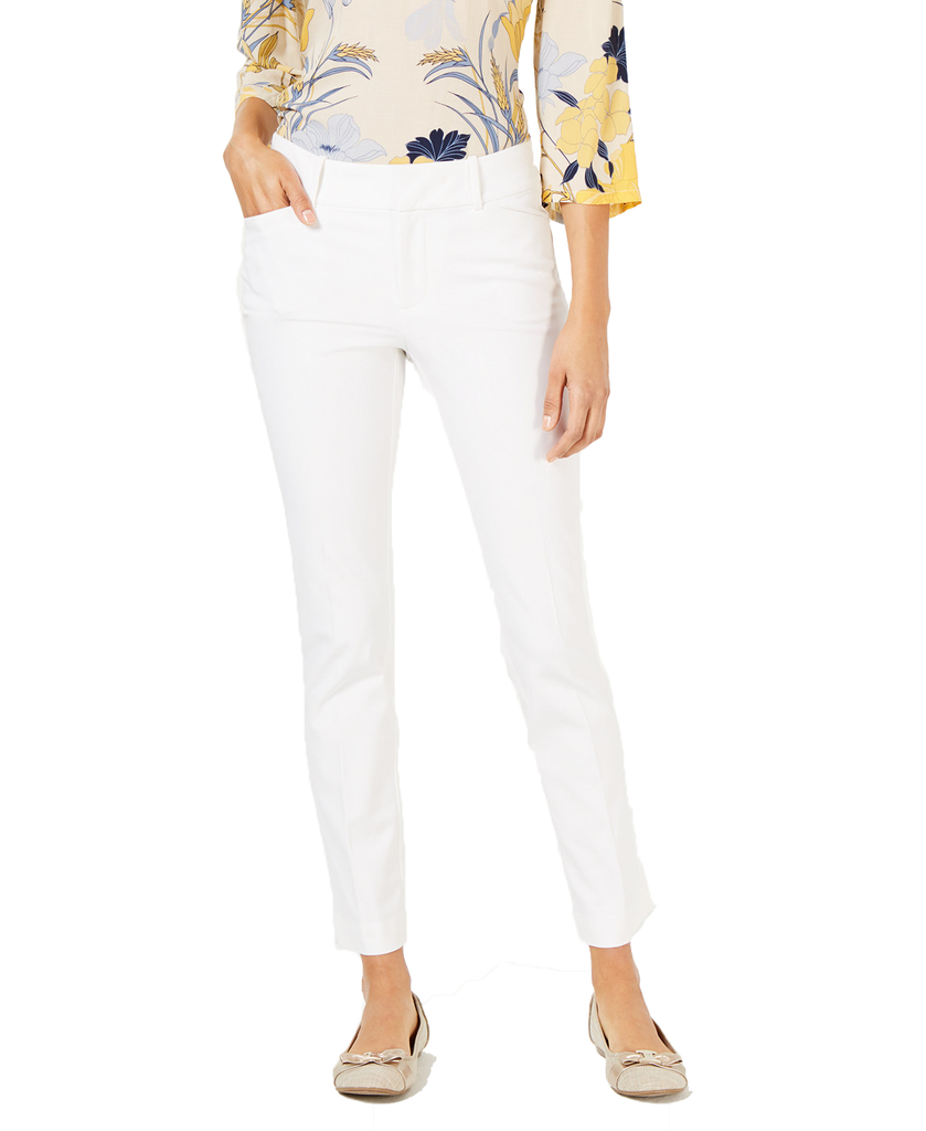 Charter Club Women Newport Tummy Control Slim Fit Pants Bright White