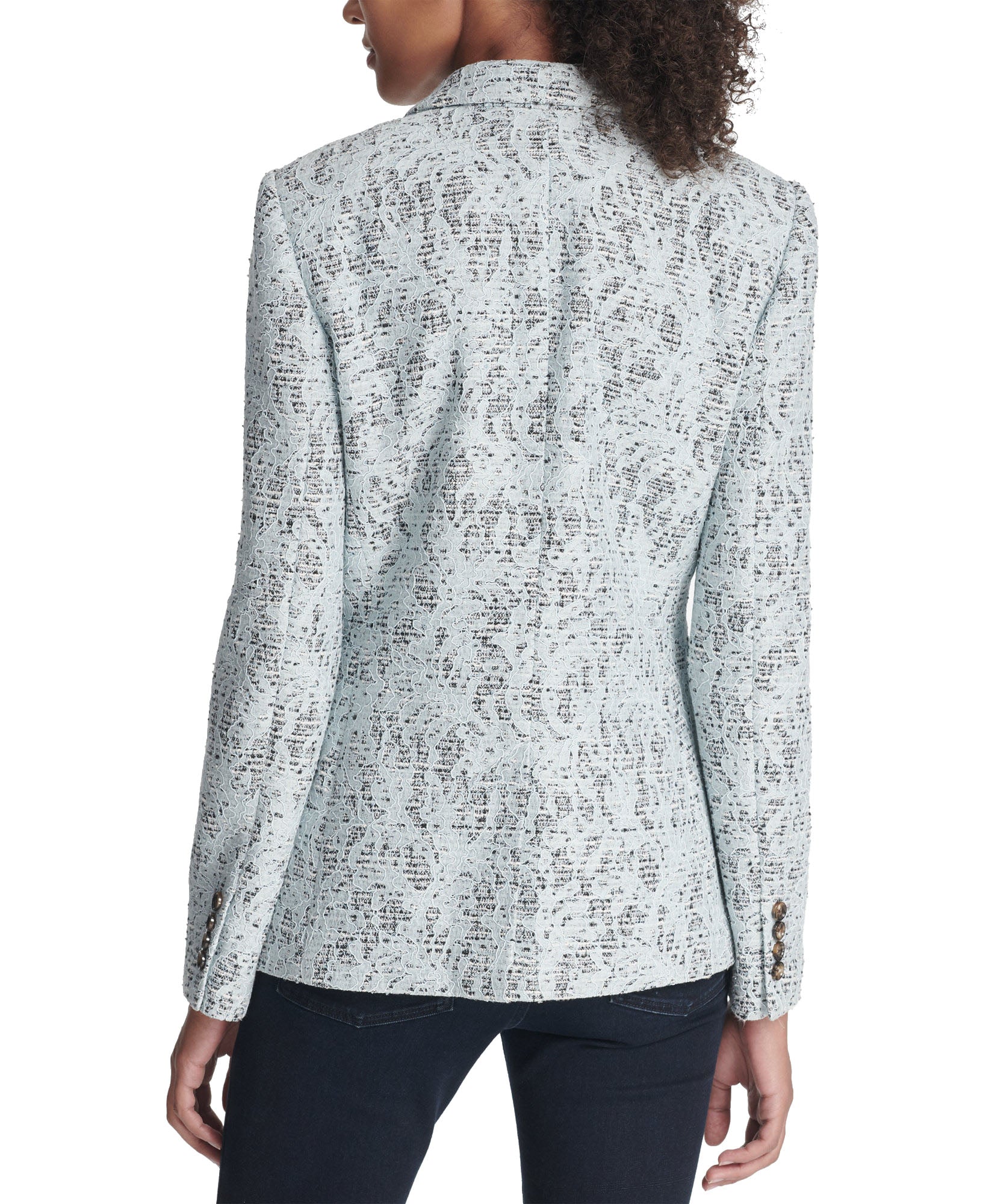 DKNY Women Bonded Lace One Button Jacket