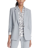 DKNY Women One Button Jacket With Striped Cuffs Celeste Blue