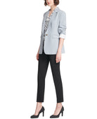 DKNY Women One Button Jacket With Striped Cuffs