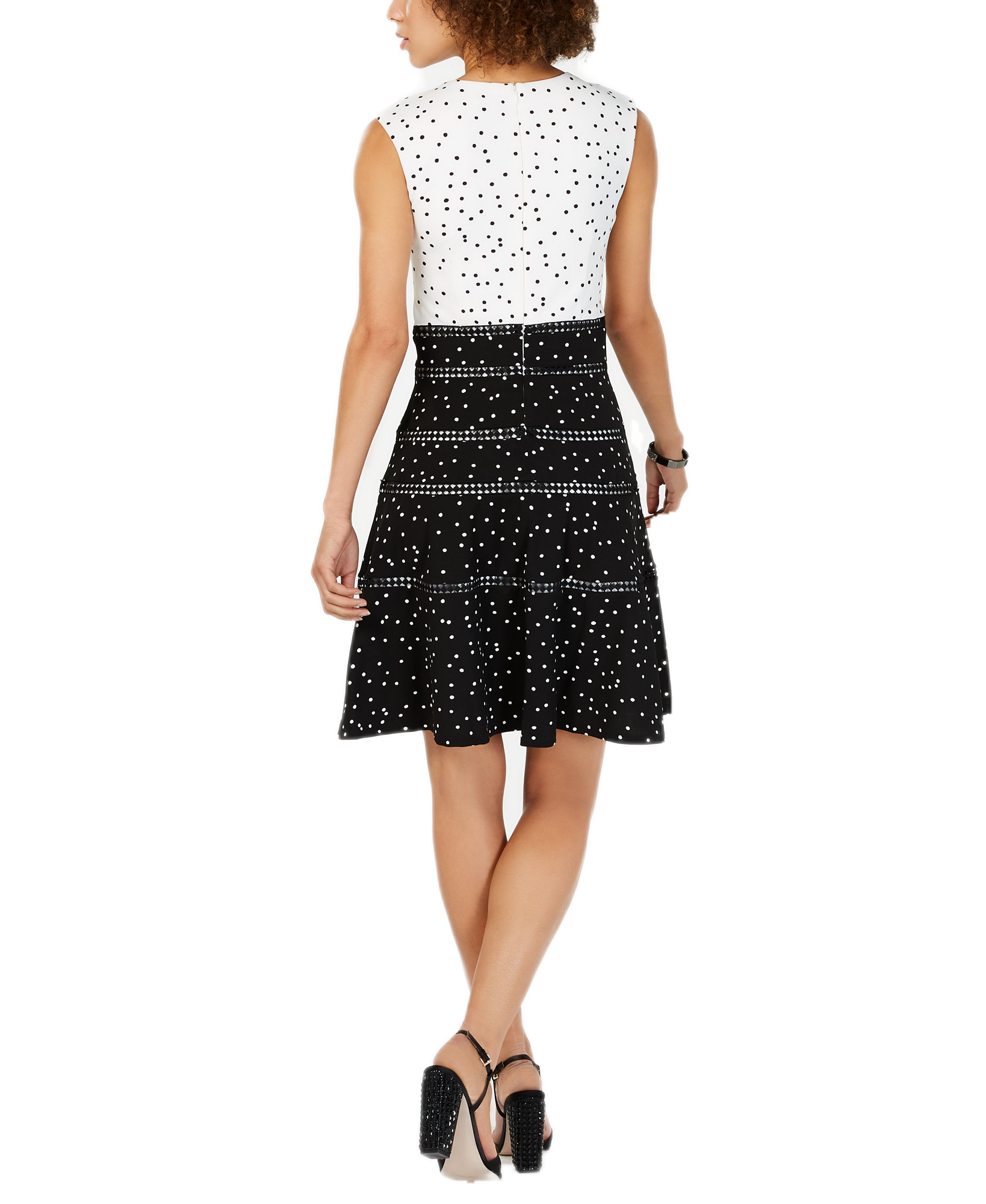 Taylor Women Polka Dot Fit & Flare Dress
