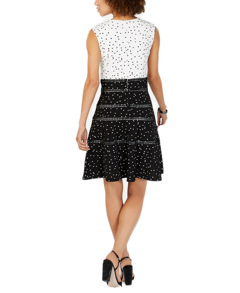 Taylor Women Polka Dot Fit & Flare Dress