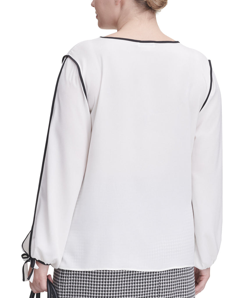 Calvin Klein Women Plus Piped Trim Top