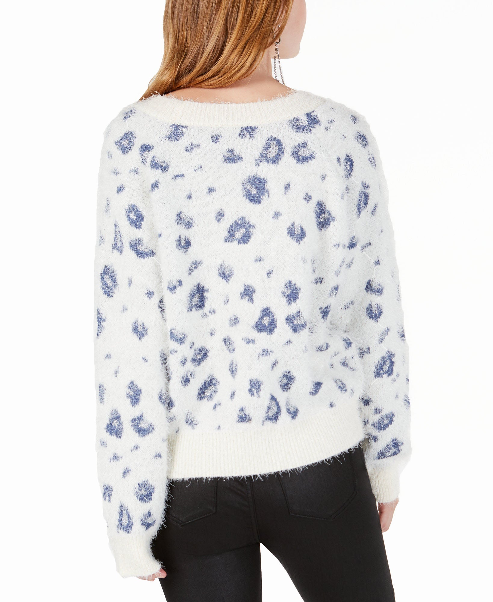 Freshman Printed Fuzzy Pullover Sweater
