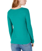 Hippie Rose Women Rib Knit Henley T Shirt