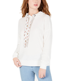 Ultra Flirt Waffle Knit Hoodie Gardenia
