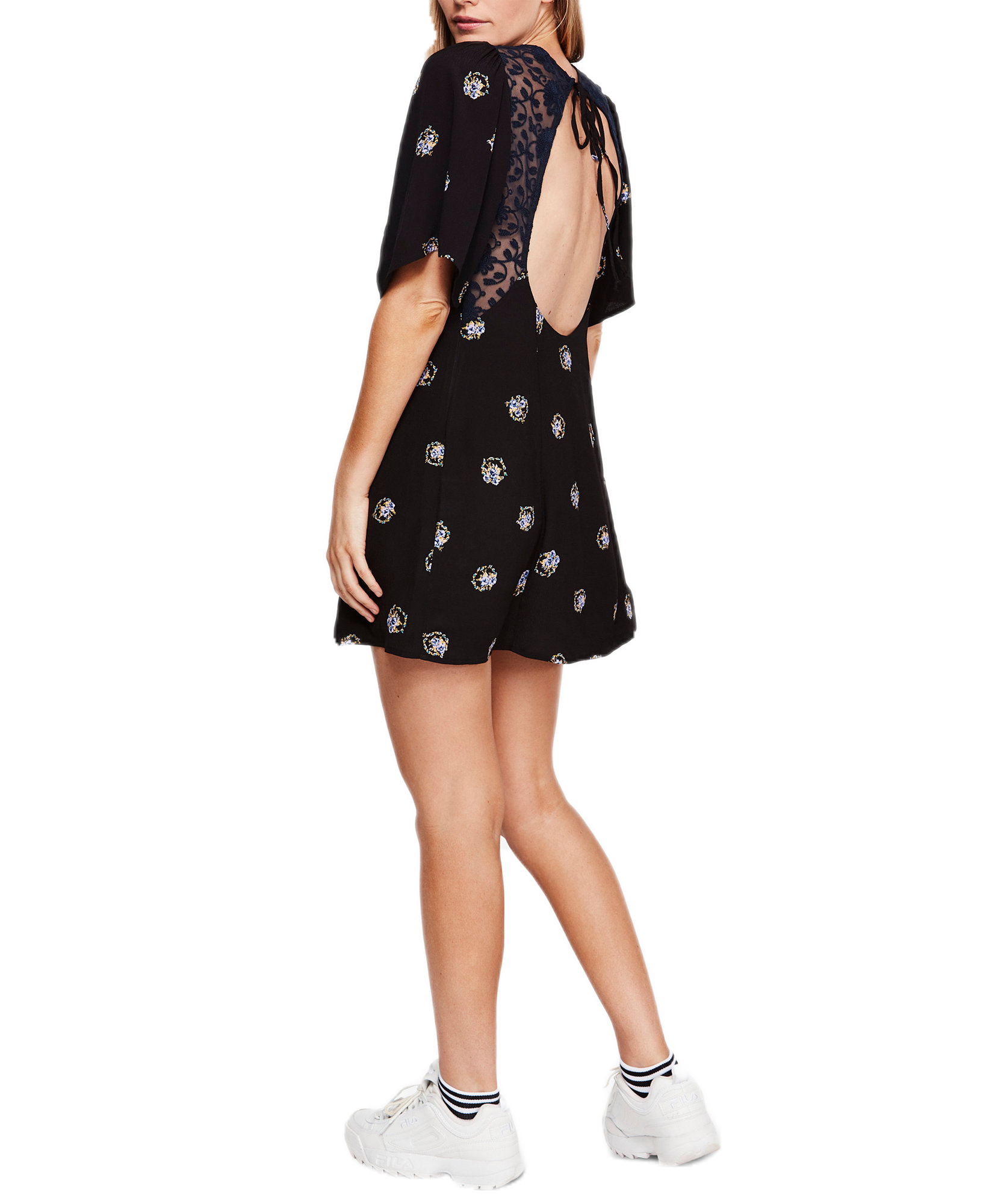 Free People Women Mockingbird Open Back Mini Dress