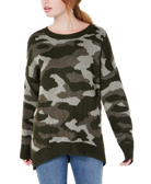 Ultra Flirt Camo Pullover Sweater Olive Combo