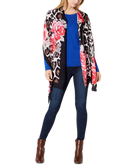 INC International Concepts Women Floral Leopard Print Scarf & Wrap in One Red