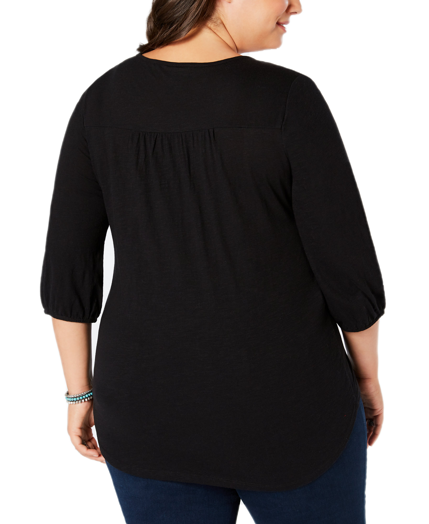 Style & Co Women Plus Embroidered Top