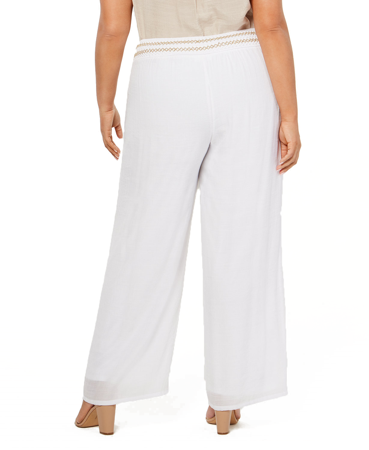 Nicola Women Plus Lined Gauze Pull On Pants