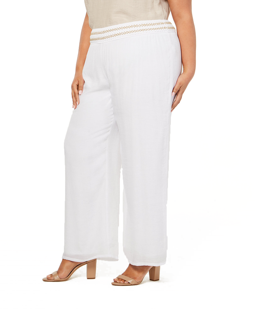 Nicola Women Plus Lined Gauze Pull On Pants