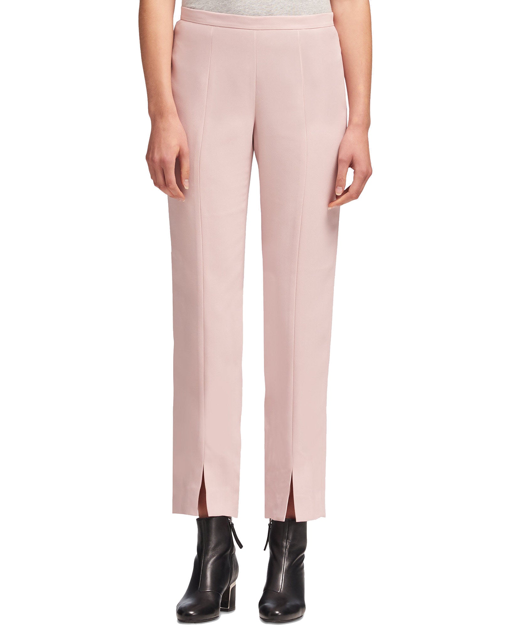 DKNY Women Front Slit Straight Leg Pants Blush