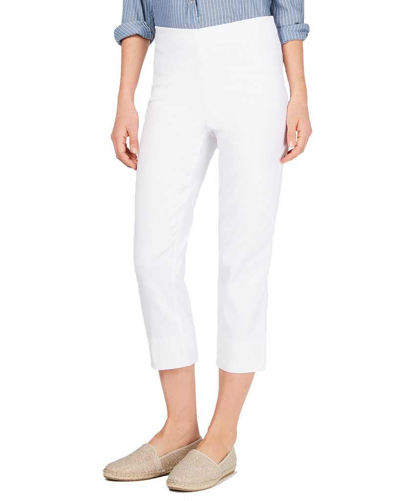 Charter Club Women Chelsea Pull On Tummy Control Capris Bright White