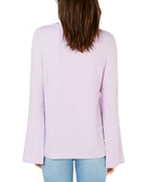 INC International Concepts Women Embellished Bell Sleeve Sweatshirt