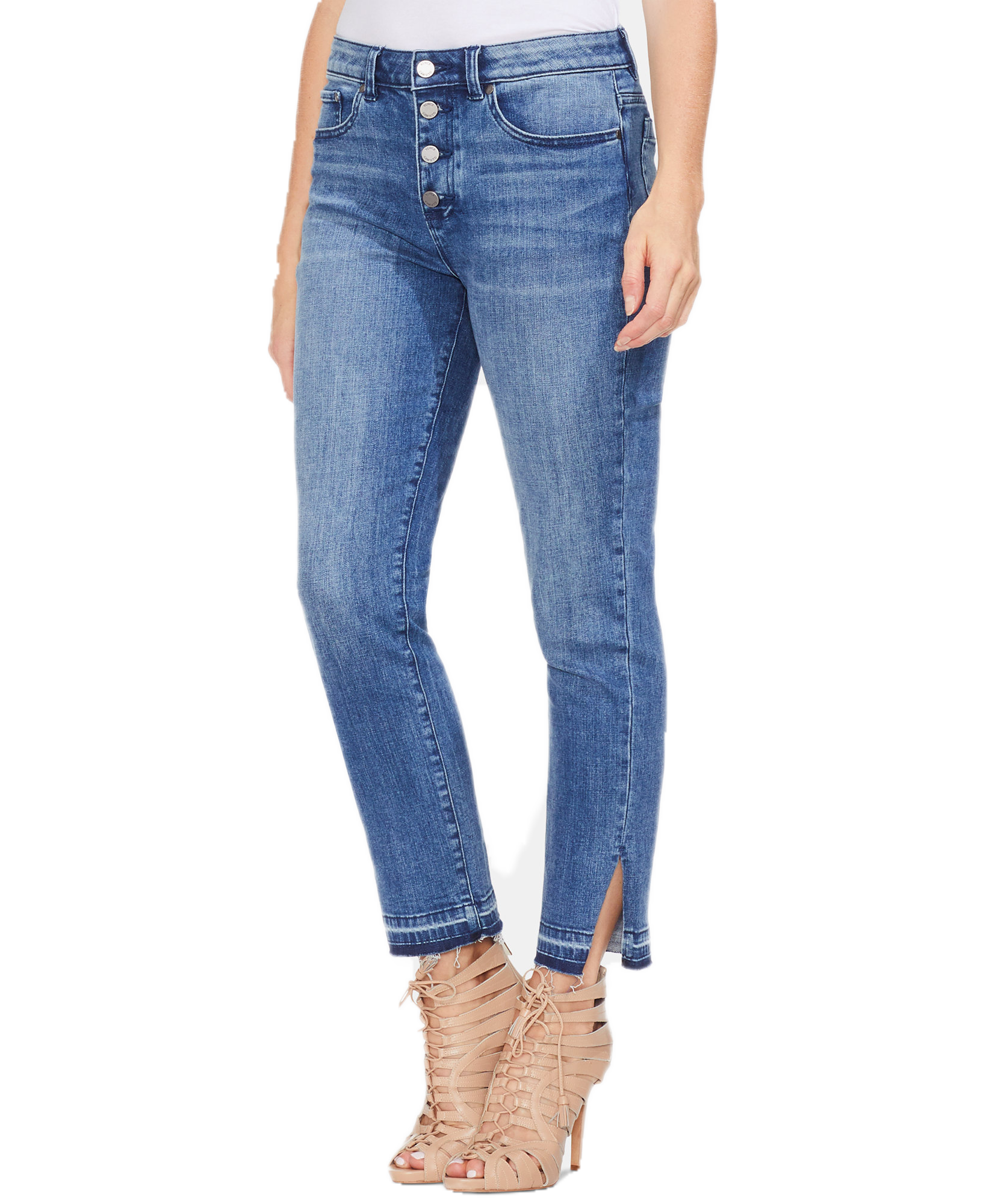 Vince Camuto Women Button Fly High Rise Jeans Spectrum Blue