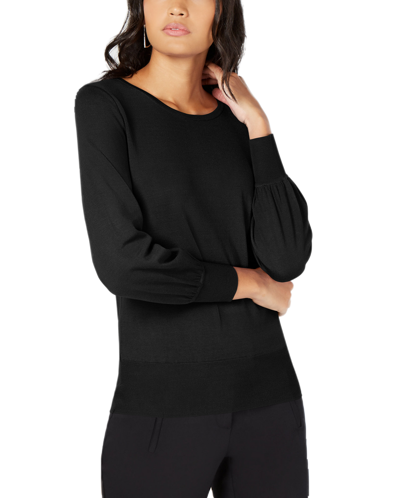 Alfani Women Bishop Sleeve Sweater Deep Black