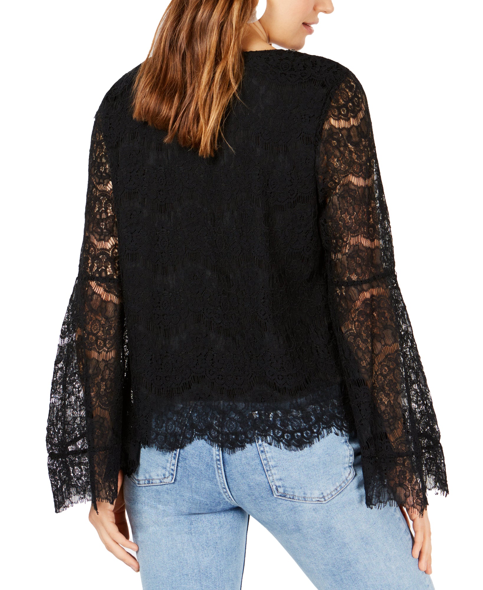 Ultra Flirt Lace Bell Sleeve Top