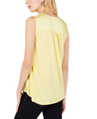INC International Concepts Women Petite Ruched V Neck Tank Top