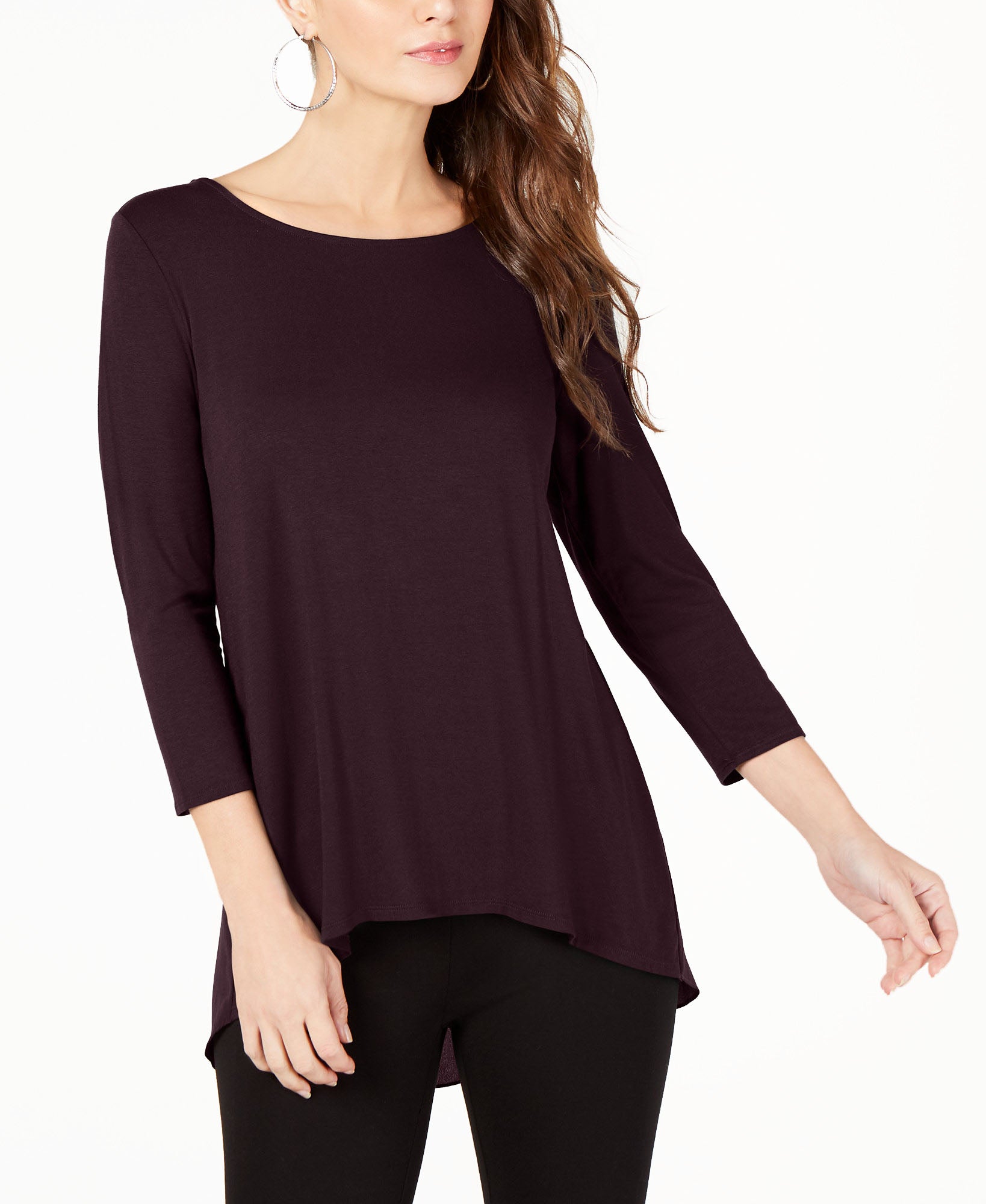 Alfani Women Woven Back Top Alf Berry
