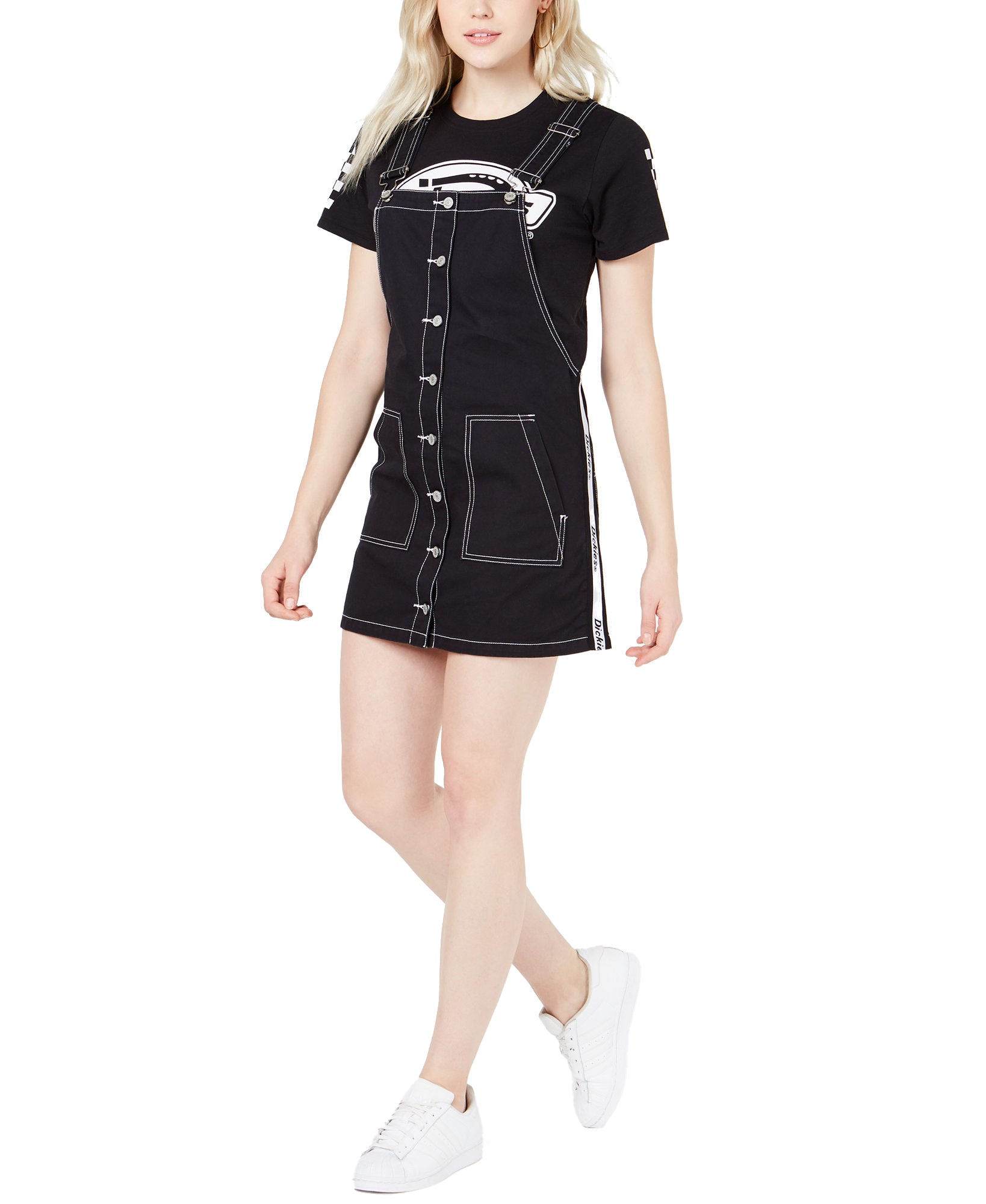 Dickies Women Graphic Button Front Skirtall Black