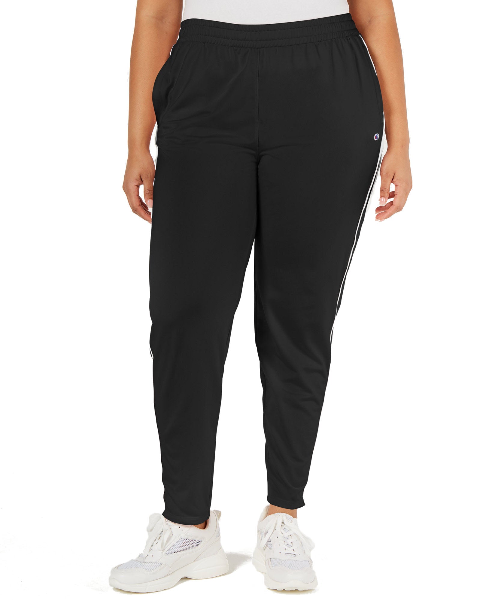 Champion Women Plus Track Pants Black White