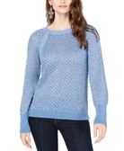 INC International Concepts Women Metallic Sweater Heather Inkberry