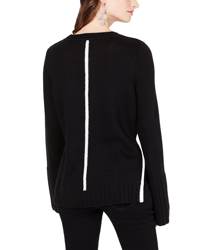 INC International Concepts Women Rib Cuff Pullover Sweater