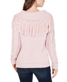 INC International Concepts Women Fringe Trim Cowlneck Sweater