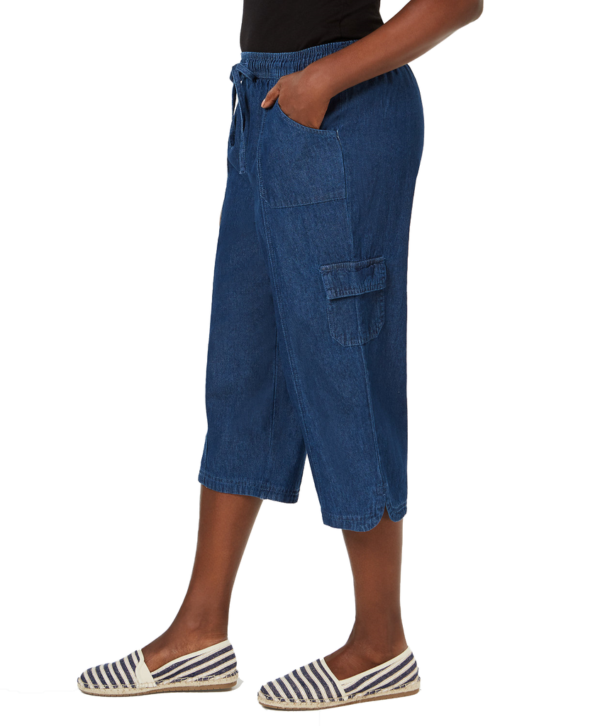 Karen-Scott-Women-Edna-Denim-Cargo-Capri-Pants