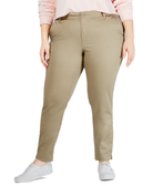 Dickies Women Plus Trendy Skinny Ankle Pants Khaki