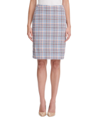 Tommy Hilfiger Women Tweed Pencil Skirt Blue Ivory