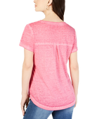 Style & Co Women Petite Burnout V Neck T Shirt