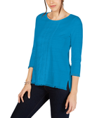 Charter Club Cotton Lace Trim Top Aztec Sky