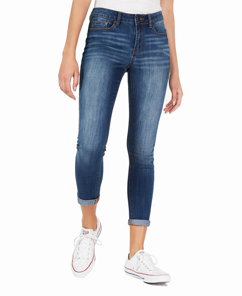 Indigo-Rein-Women-Cuffed-Cropped-Skinny-Jeans-Dark-Blue