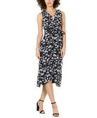 Bar III Women Floral Print High Low Dress Black Moonstone
