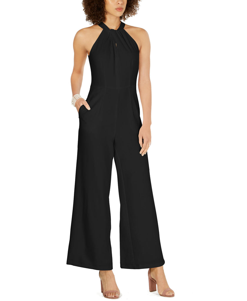 Julia Jordan Women Twist Front Halter Jumpsuit Black