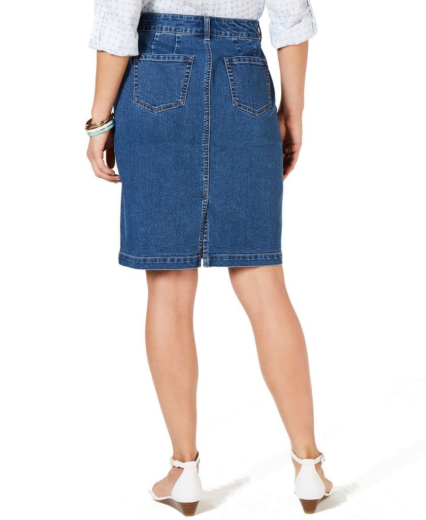 Charter Club Women Petite Denim Tummy Control Skirt