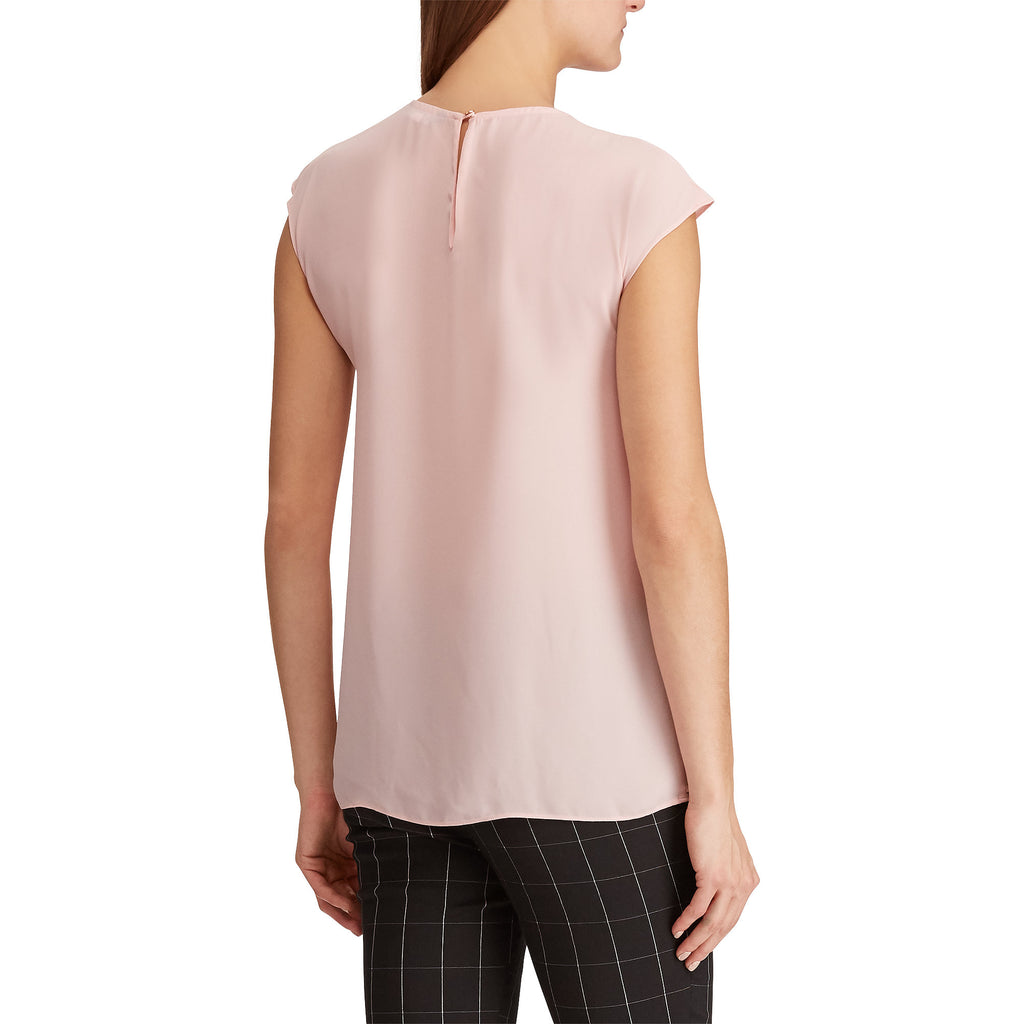 Lauren Ralph Lauren Women Ruffled Georgette Cap Sleeve Top