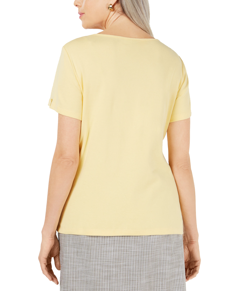 Karen Scott Women Split Neck Top