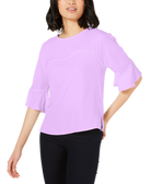 Bar III Women Ruffle Sleeve Blouse Daphne