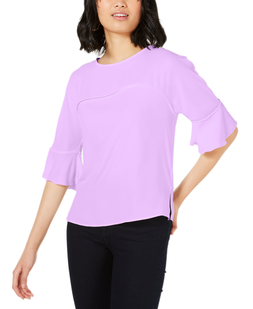 Bar III Women Ruffle Sleeve Blouse Daphne