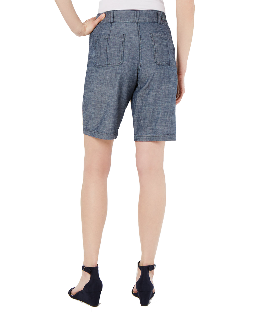 Karen Scott Women Cotton Chambray Shorts