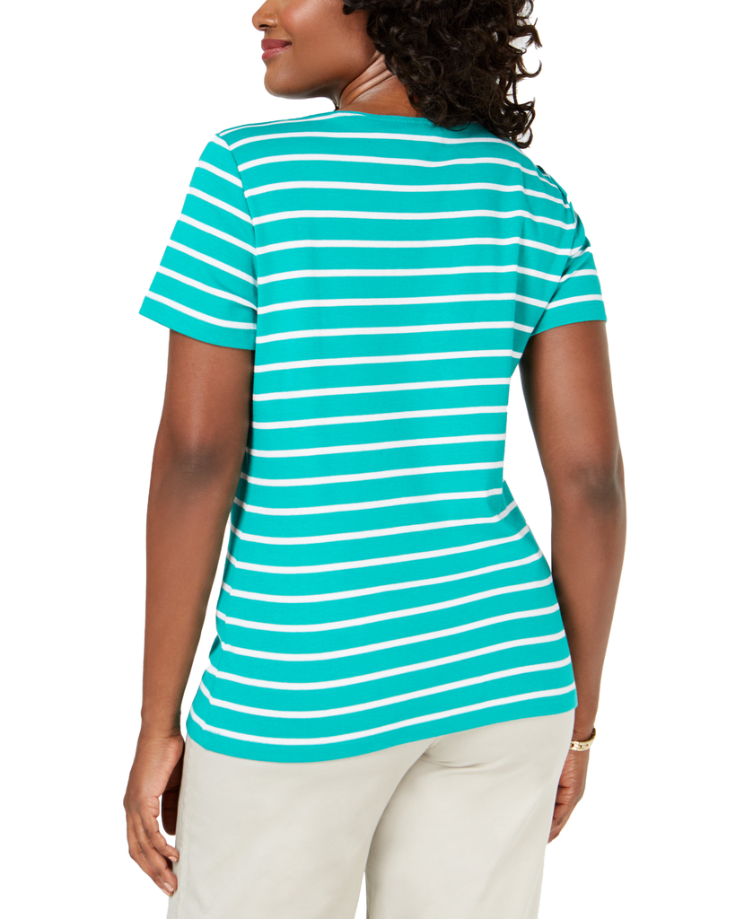 Karen-Scott-Crochet-Lace-Striped-Cotton-Top