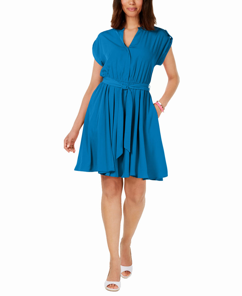 Charter Club Women Belted Dress Turquoise Seas