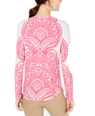 INC International Concepts Women Petite Printed Zip Pocket Shirt